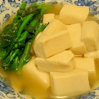 高野豆腐と菜の花の炊き合わせ